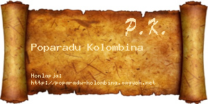 Poparadu Kolombina névjegykártya